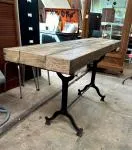 Console fer forgé et chêne