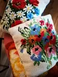 Coussins au crochet vintage