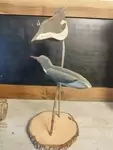 Duo d'oiseaux du marais en bois