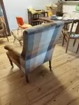 Fauteuil à carreaux tweed