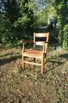 Fauteuil ancien bois paille