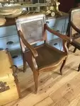 Fauteuil de coiffeur canné début 20e