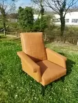 Fauteuil en skai années 60 70 