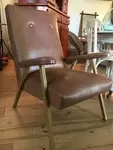 Fauteuil en skai piétement métal en K 