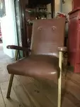 Fauteuil en skai piétement métal en K 