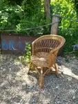 Fauteuil enfant rotin années 70