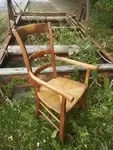 Fauteuil paillé rustique charentais