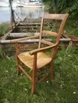 Fauteuil paillé rustique charentais