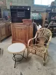 Fauteuil rotin vintage