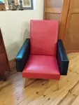Fauteuil vintage skai 70s