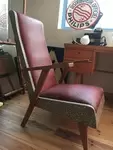 Fauteuil vintage skai bicolore