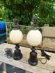 Lampe oeuf d'autruche début XXe 