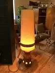 Lampe pied céramique ajourée vintage