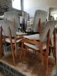 Lot de chaise vintage bois et skai