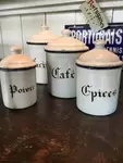 Lot de pots d'épices émaillés 