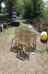Lot quatre chaises rotin