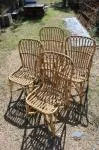 Lot quatre chaises rotin