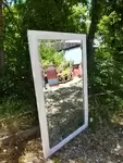 Miroir ancien peint en blanc