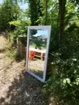 Miroir ancien peint en blanc