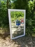 Miroir ancien peint en blanc