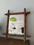 Miroir bambou clair carré