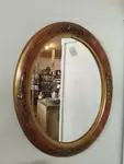 Miroir ovale doré