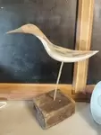 Oiseau en bois ancien bécassine 