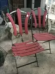 Paire de chaises de jardin en fer forgé