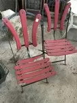 Paire de chaises de jardin en fer forgé