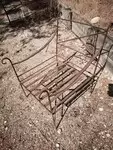 Paire de fauteuils de jardin en fer forgé