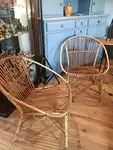 Paire de fauteuils rotin