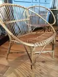 Paire de fauteuils rotin