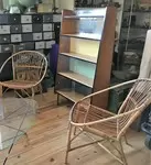 Paire de fauteuils rotin