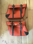 Paire de saccoches mobylette 60s oange 