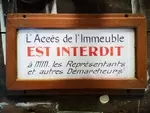 Panneau interdit aux démarcheurs