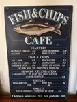 Panneau peint main Fish and chips 