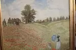 Peinture à l'huile champ de blés et coquelicot 