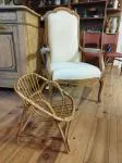 Petit fauteuil rotin 70's 