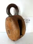 Petite poulie en bois réa en bronze 