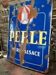 Plaque émaillée bière Perle Alsace