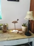 Sculpture oiseau bois flotté et bois