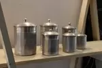 Série de pots d'épices alu art déco