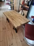 Table basse industrielle métal et bois 