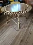 Table basse ovale en rotin 