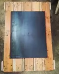 Table basse palette et plaque acier