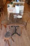 Table bistrot fonte et bois
