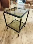 Table d'appoint laiton et verre