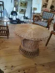 Table en rotin vintage