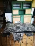 Table et chaises formica marbre 