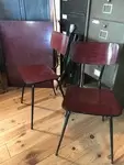 Table et chaises Rotub rouge ébène